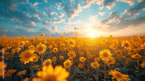 Vast summer canola field