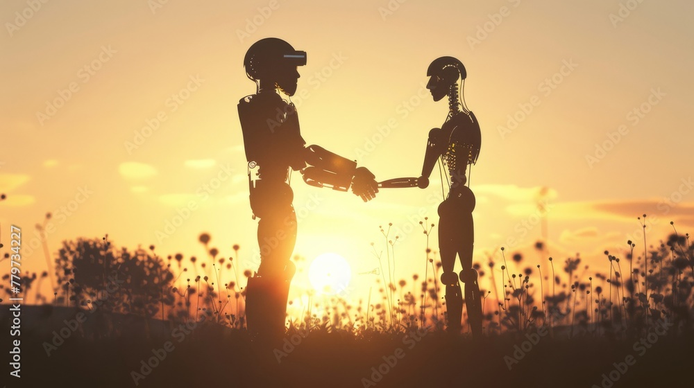  A handshake silhouetted by backlight
