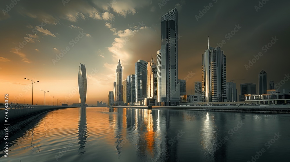 Bahrain, Saudi Arabia, Modern Saudi City, City, Skyline
