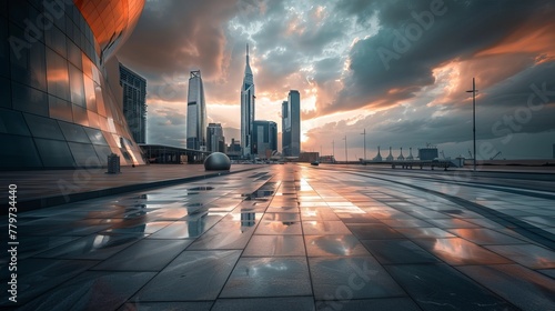 Bahrain, Saudi Arabia, Modern Saudi City, City, Skyline photo