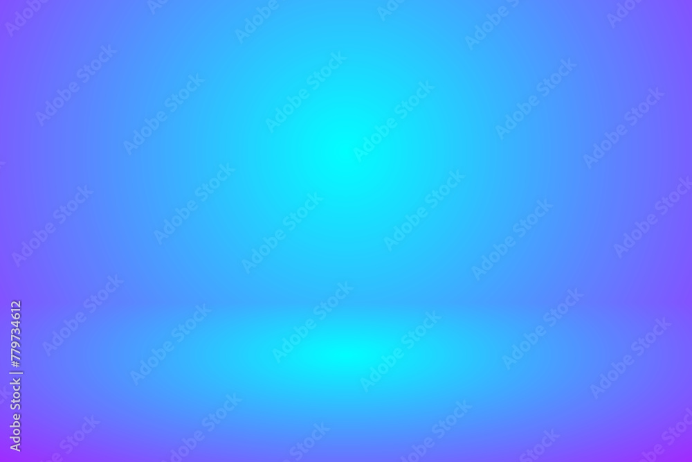 empty 3d studio room background in blue gradient color,Smooth blur background like in a room with spot lights shining on the floor or on the stage,Vector illustration