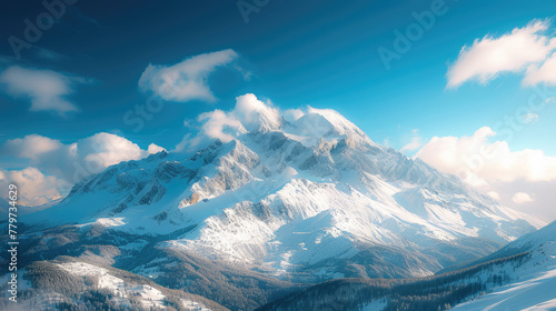 view of snow-capped mountain peaks