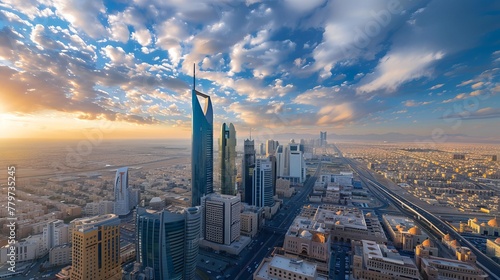 saudi arabia city, clear day, beautiful clouds photo