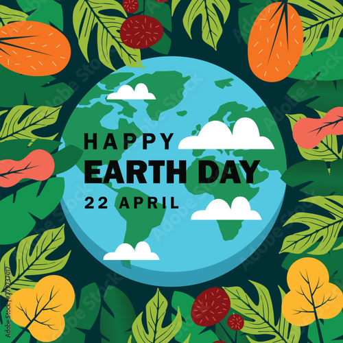 Vector Happy Earth Day Background
