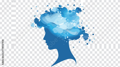 Soft Blue Open Mind Shower toolbar pictogram. Vector p photo