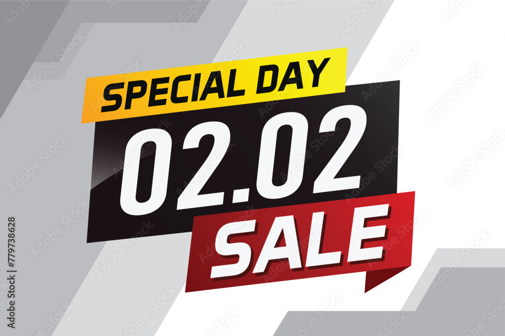 2.2 Special day sale word concept vector illustration with ribbon and 3d style for use landing page, template, ui, web, mobile app, poster, banner, flyer, background, gift card, coupon
2.2 Special day sale word concept vector illustration with ribbon and 3d style for use landing page, template, ui, web, mobile app, poster, banner, flyer, background, gift card, coupon