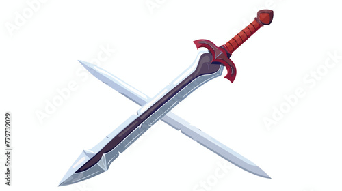 Sword vector icon on isolated background flat vector isolated