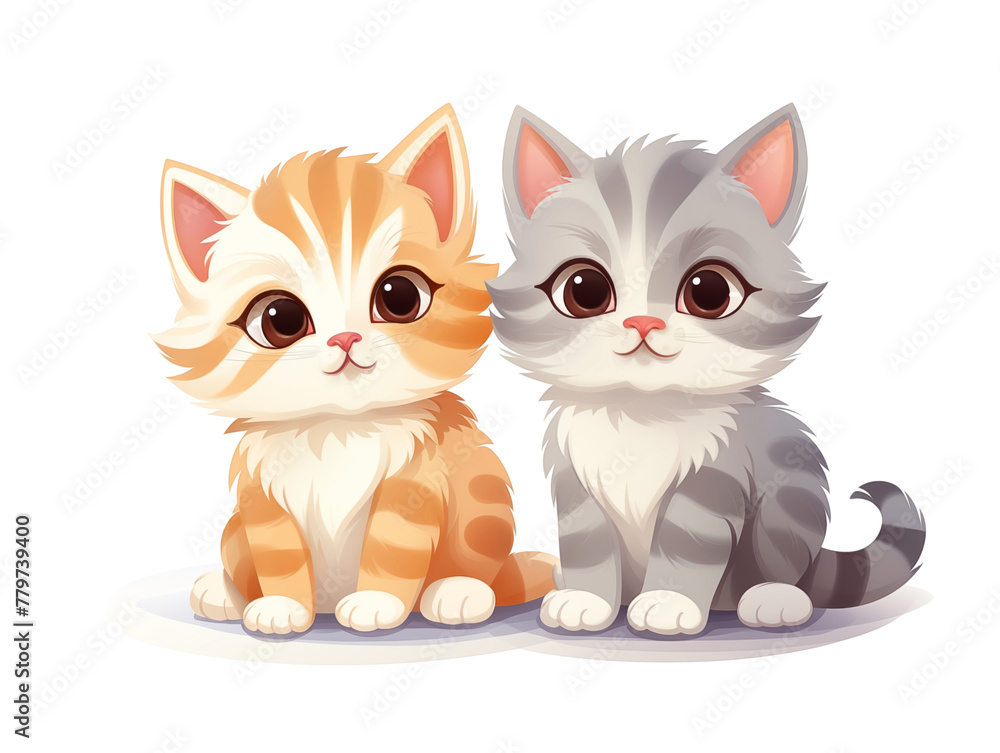 Cute playful kittens isolated on white, illustration generated by ai
Cute playful kittens isolated on white, illustration generated by ai