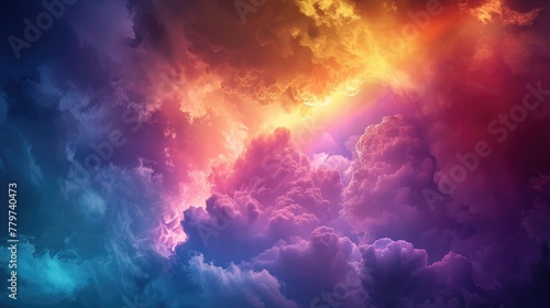 Dramatic Colorful Clouds with Gothic Ethereal Energy Cosmic Landscape © Sittichok