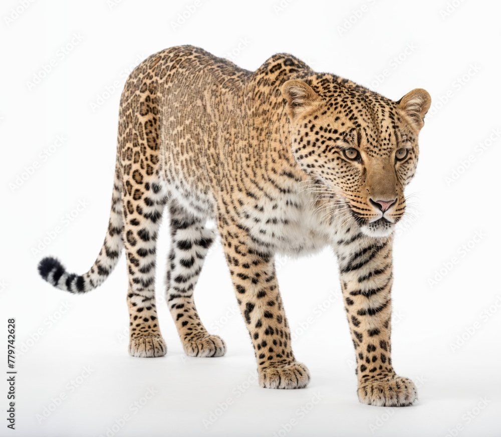 Leopard isolated on a white background Leopard isolated on a white background