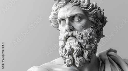 Greek god Zeus statue sculpture isolated o white background