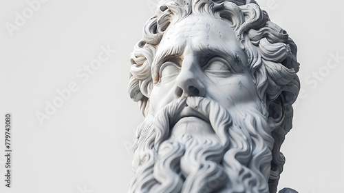 Greek god Zeus statue sculpture isolated o white background photo