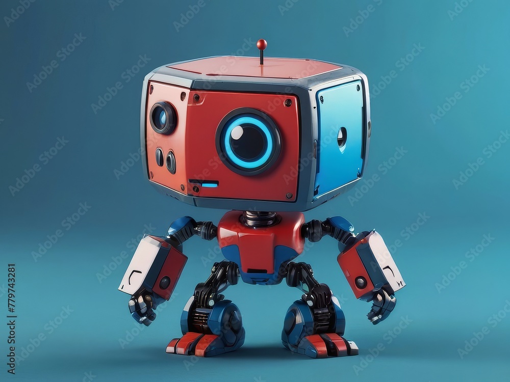 blue robot with heart blue robot with heart