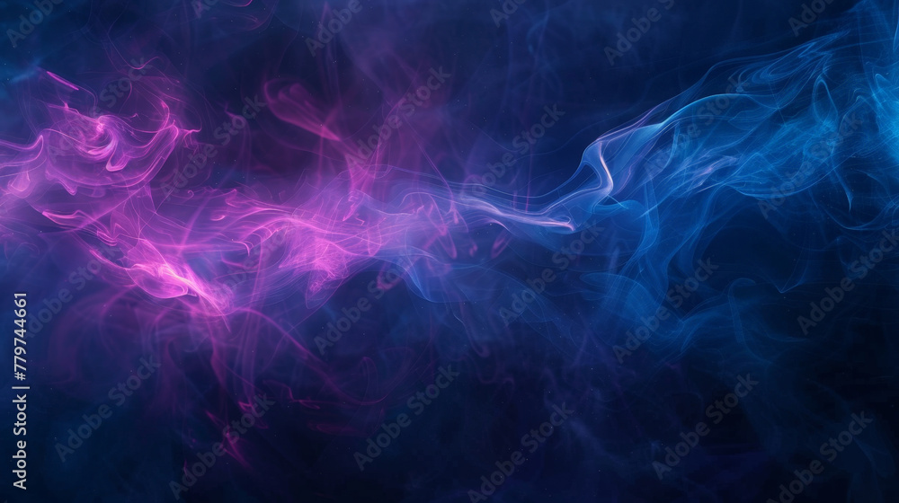 A purple and blue background with a purple and blue smoke