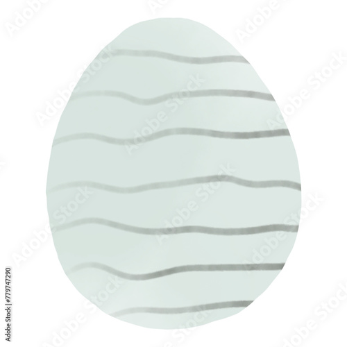 Hand drawn watercolor egg. Easter illustration  decorative element