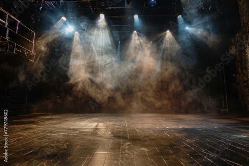 Empty Performance Stage with Atmospheric Lighting photo