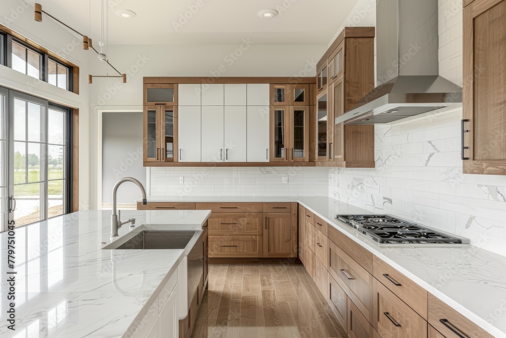 High-End Kitchen Design with Pure White Aesthetics