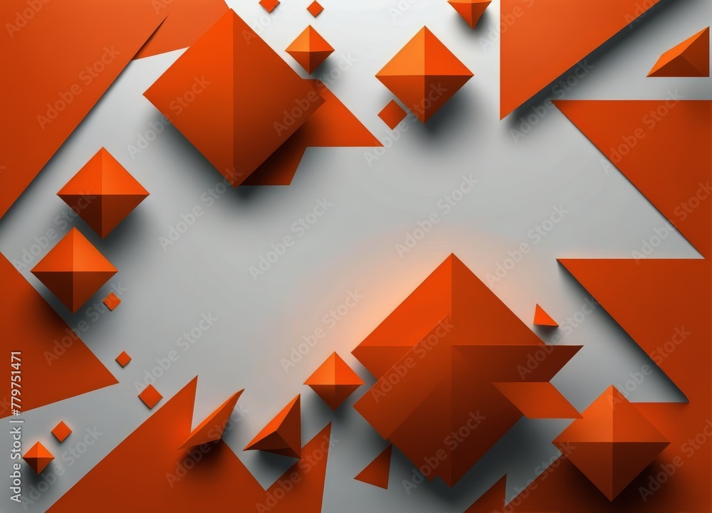 Abstract Orange Geometric Art on white Background Abstract Orange Geometric Art on white Background