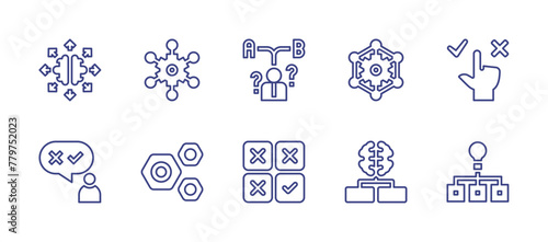 Options line icon set. Editable stroke. Vector illustration. Containing option  options  choose  outsourcing  decision making.