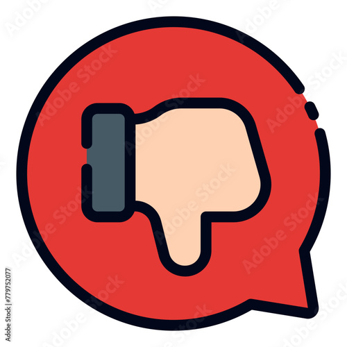 Dissatisfied filled line icon