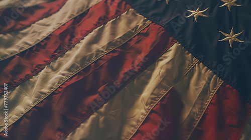 American flag and stars, vintage style, faded © @foxfotoco
