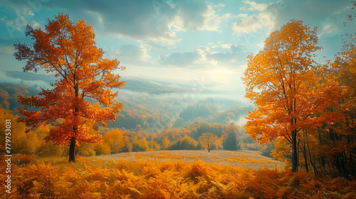 Autumn magic: colorful deciduous forests in the golden season