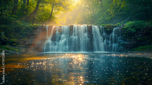 Natural wonder: Majestic waterfall in the middle of untouched wilderness