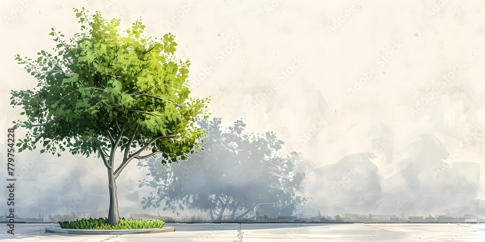 Obraz premium The Quiet Resilience of City Trees Bringing Nature s Touch to the Urban Landscape