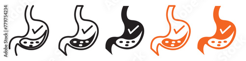 Icon for Healthy Digestion Showcasing Nutrient Absorption in the Gastrointestinal Tract