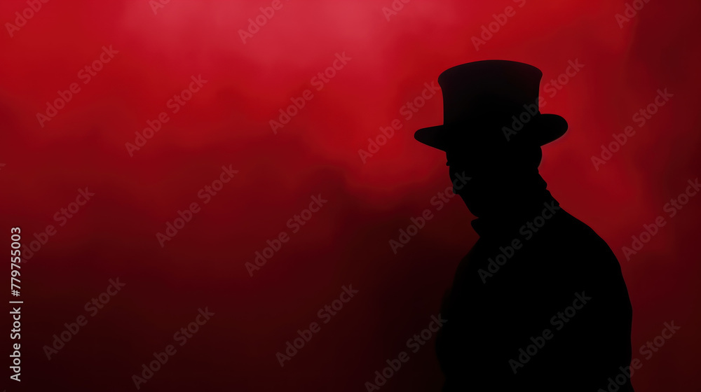 silhouette of a person creepy on red mist horror silhouette of a person creepy on red mist horror
