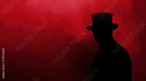 silhouette of a person creepy on red mist horror