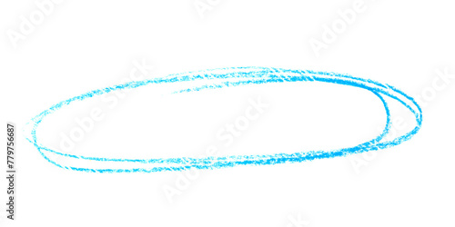 A oval drawn in blue pencil isolated on white background. © Anna