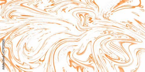Abstract beautiful swirl liquid orange background, Bright and shiny swirl liquid background. multicolored pattern for designer white paint mixing into orange Liquid mixing marble wallpaper.