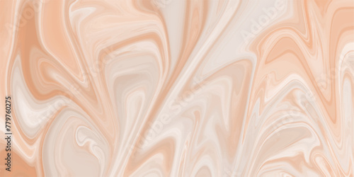 Abstract beautiful swirl liquid brown background, Bright and shiny swirl liquid background. multicolored pattern for designer white paint mixing into brown Liquid mixing marble wallpaper.