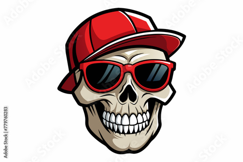 skull-that-smiles--has-sunglasses vector illustration  © Jutish