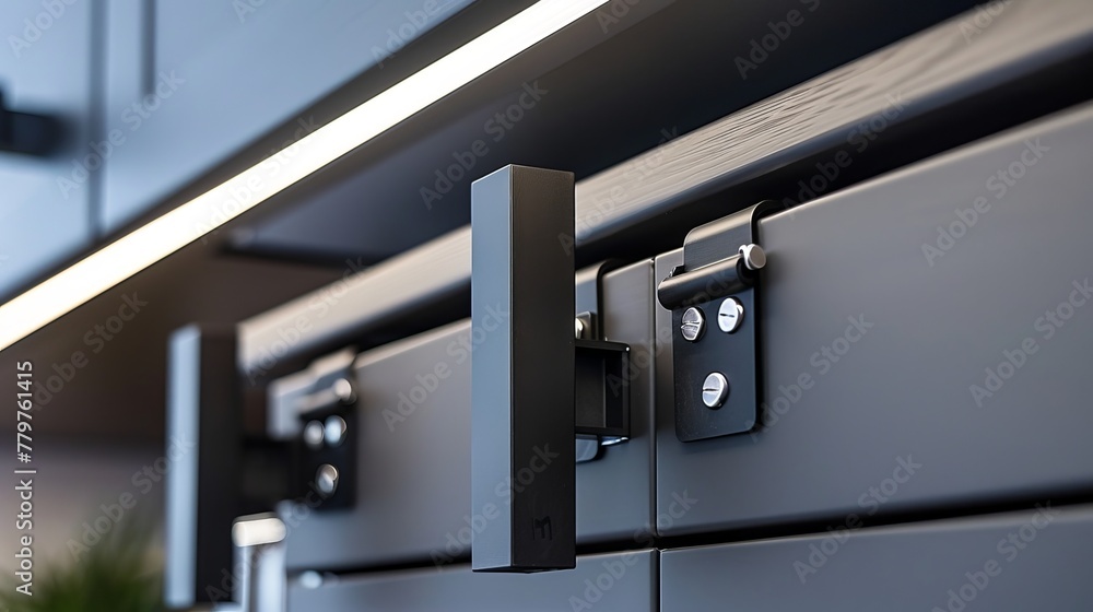 Close-up on innovative flat magnetic cabinet latches, blending security and design with inspired ideas for window and door locks Close-up on innovative flat magnetic cabinet latches, blending security and design with inspired ideas for window and door locks