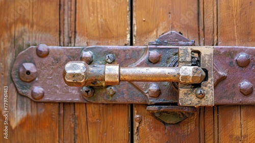 Detailed view of a hasp and latch on a door, highlighting design ideas that merge inspired security with aesthetic appeal