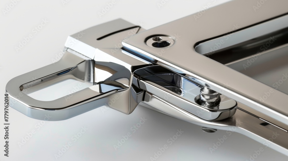 Close-up on a cutting-edge compression latch, blending security and design elegance for doors and windows, highlighting inspired innovation Close-up on a cutting-edge compression latch, blending security and design elegance for doors and windows, highlighting inspired innovation