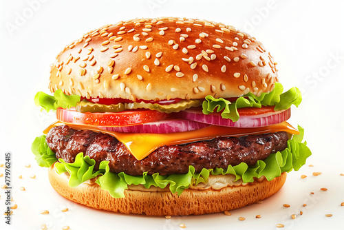 hamburger isolated on white