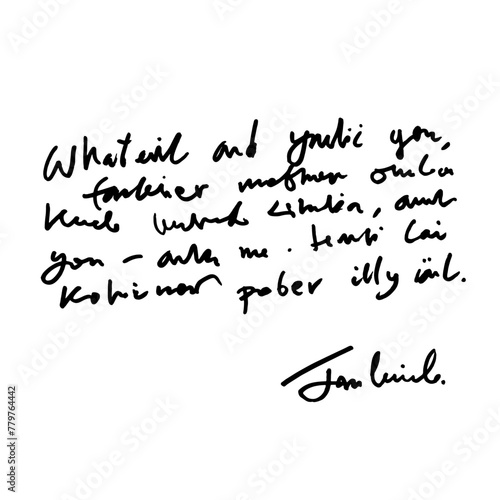 Handwritten abstract text illustration, vector script background