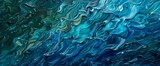 Turquoise ripples dance on a canvas of midnight blue and emerald green, creating a mesmerizing abstract spectacle.