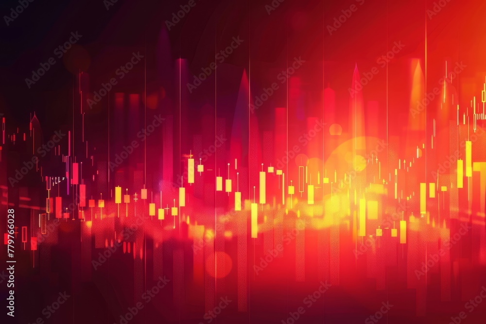 This dynamic financial data background with candlestick chart glows with potential market movements.. This dynamic financial data background with candlestick chart glows with potential market movements..
