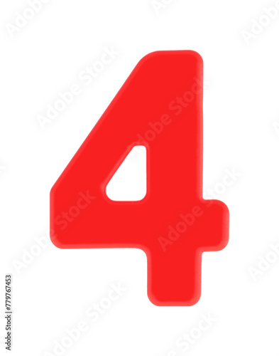 4 four magnetic letter with clipping path