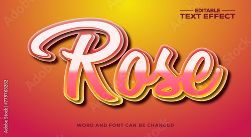 Rose 3d text effect