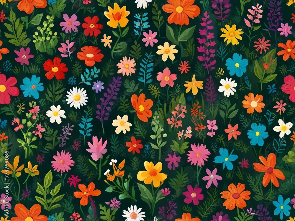 seamless background with flowers