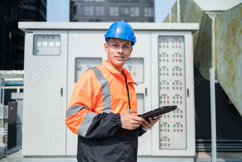 Engineer Using Tablet for Operational Management