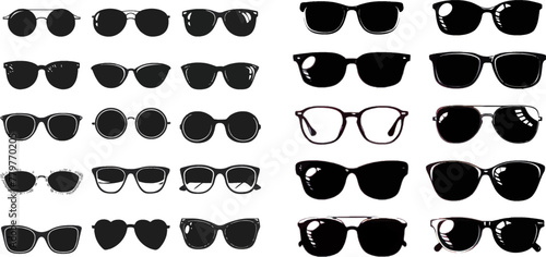 Rim sunglasses, spectacle frame and eyewear silhouettes