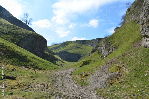 landscape in the mountains at the peak district 