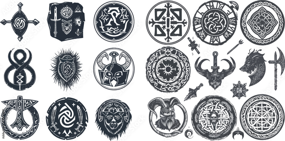 Ancient pagan talisman, norse rune symbol amulet of odin magic helm for witchcraft. Ancient pagan talisman, norse rune symbol amulet of odin magic helm for witchcraft.