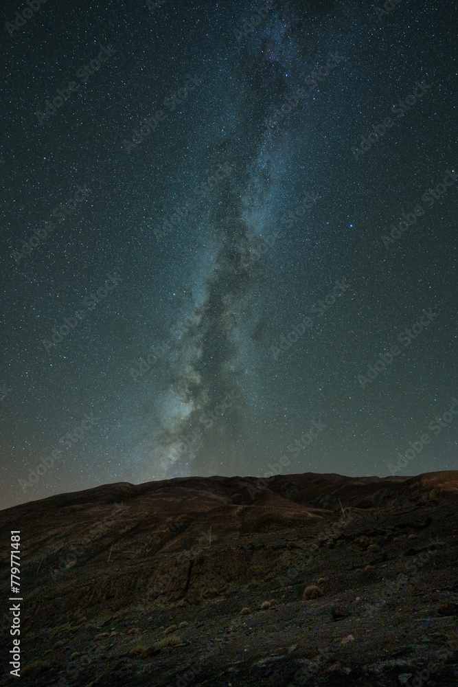 Milky Way and Deep sky astrophoto. Landscape with Milky Way at Pangong Tso in Ladakh,Northern India.